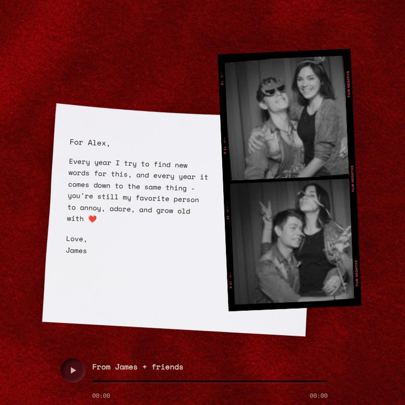 Red Velvet Letter card